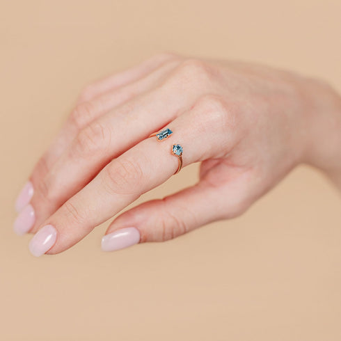 טבעת סיינה אקוומרין תמונה מקרוב