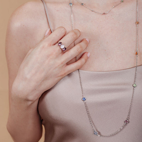 שרשרת סיריס ארוכה כסף ושרשרת כסף קצרה