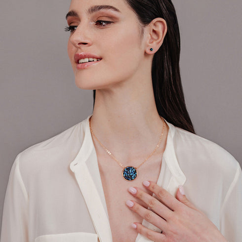 שרשרת מונדו קריסטלים כחול ברמודה