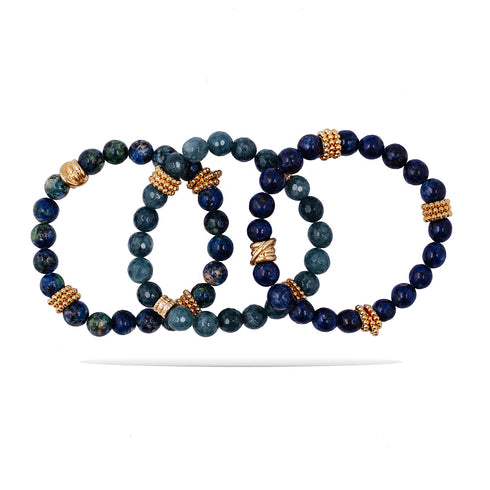 שלושה צמידי ג'ייד