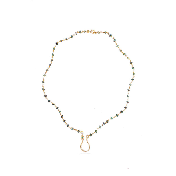 שרשרת נחש חרוזי ג'ייד ירוקים