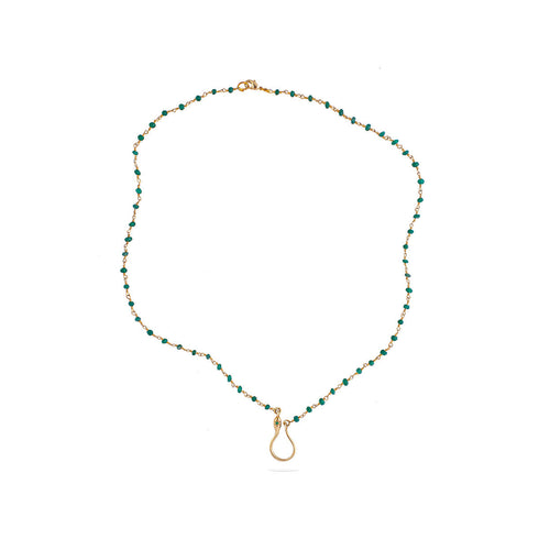 שרשרת נחש חרוזי ג'ייד ירוק עז