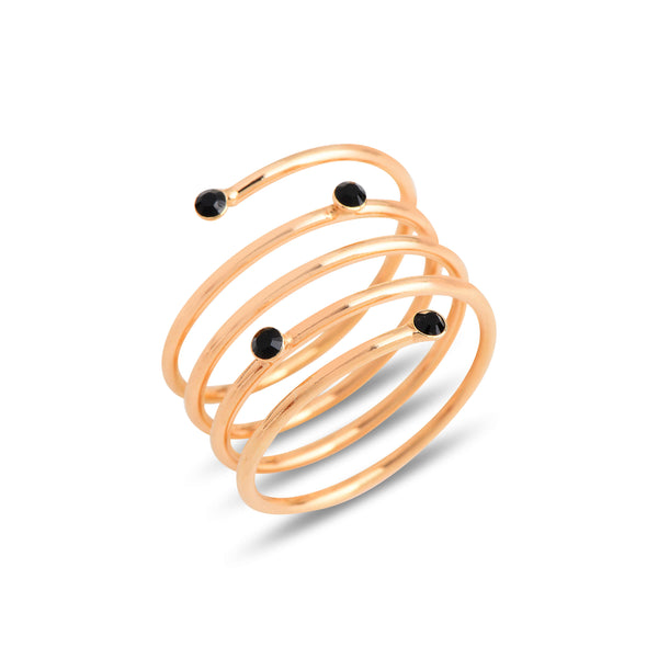 טבעת ספירלה וקריסטלים של סברובסקי