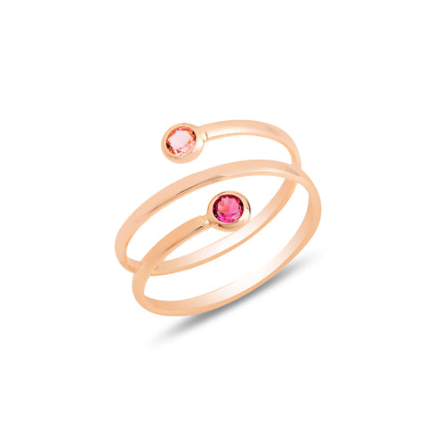 טבעת כסף מצופה זהב וקריסטלים של סברובסקי