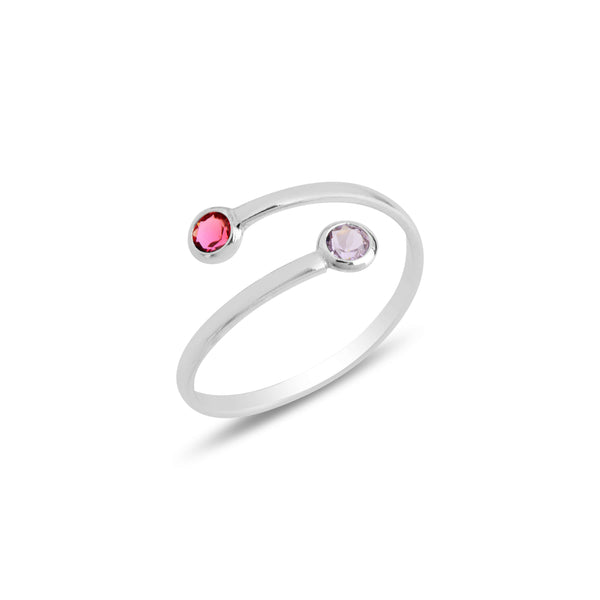 טבעת כסף וקריסטלים סברובסקי