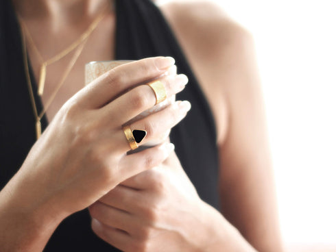 טבעת כסף מצופה זהב ואוניקס