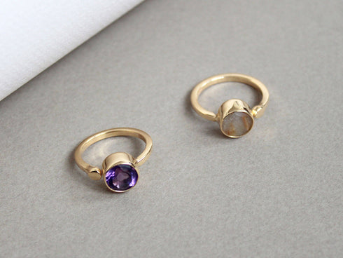 טבעות אמטיסט ורוטיל קוורץ כסף