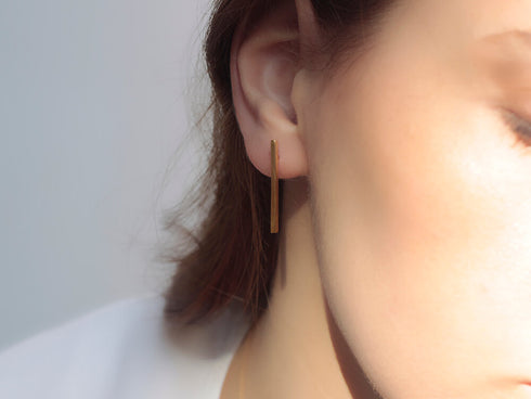 עגיל מוט כסף מצופה זהב