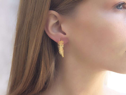 עגיל פרן כסף מצופה זהב