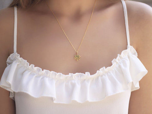 שרשרת תליון עלה מייפל