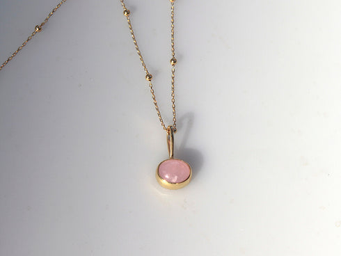 תליון אבן חן רוז קוורץ