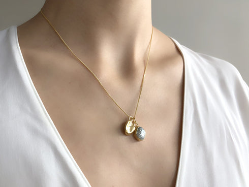 שרשרת טרייס תליון כפול אסימטרי